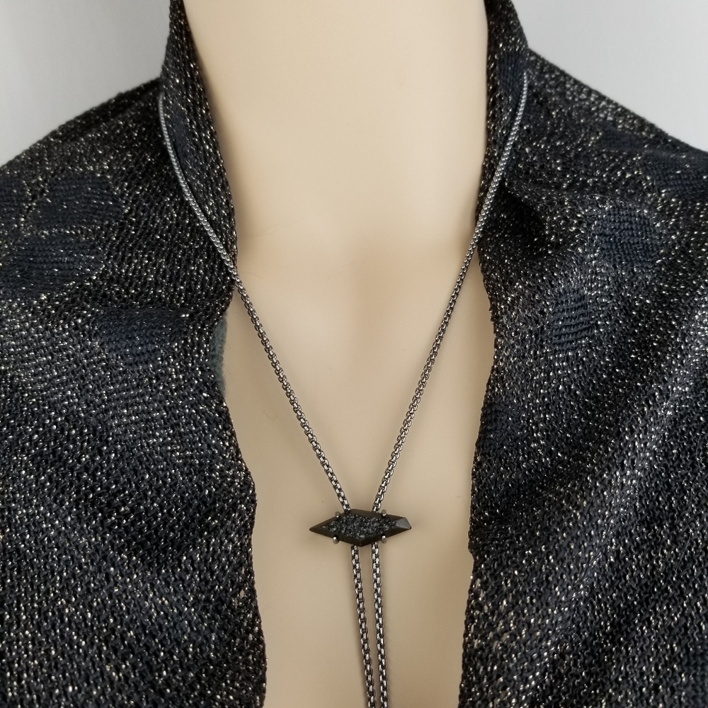 Kendra Scott, Hematite, Bolo, Drusy Necklace